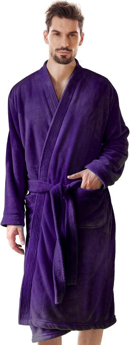 PJGGZ Towel Robe for Men - Ultra-Absorbent Soft Quick Dry Towel Bathrobe Kimono for Shower, Spa & Hotel