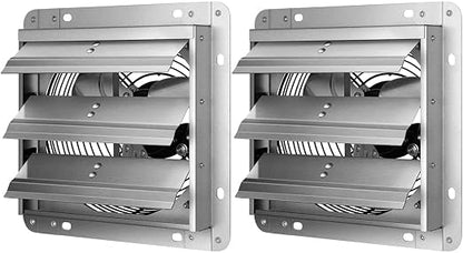 iPower 24 Inch Shutter Exhaust Fan Aluminum High Speed 1400RPM, 2750 CFM, 2-Pack, Silver