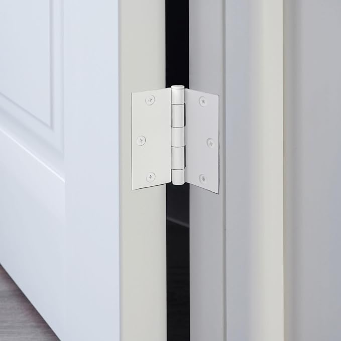 Design House 9-Pack Painted White Interior Door Hinges – 3.5-inch x 3.5-inch – Square Corner Radius Steel Door Hinge – Fits Standard Doors – Design House 185900