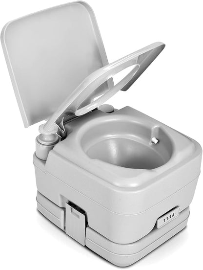 YITAHOME Portable Toilet for Adults, 5.3 Gallon Camping Porta Potty with Carry Bag, Hand Sprayer, Level Indicator, Handle Pump and Leak-Proof, Indoor Outdoor Toilet for RV Travel, Boat, Hiking, Trips