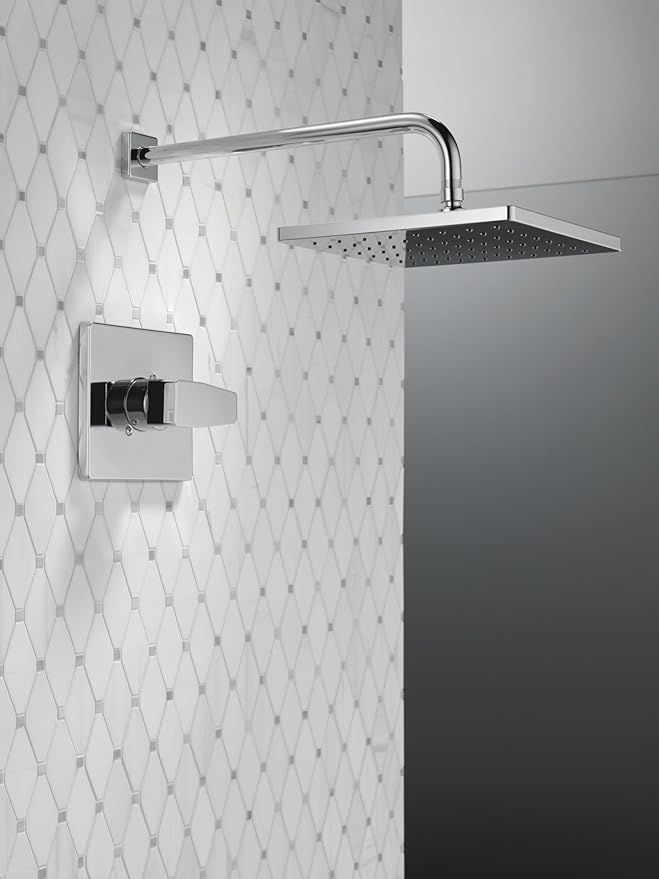 Delta Faucet Modern Raincan Square Single-Function Shower Valve Trim Kit Brushed Nickel, Shower Faucet Set, Rainfall Shower Head, Spotshield Stainless T14268-SP-PP (Valve Not Included)