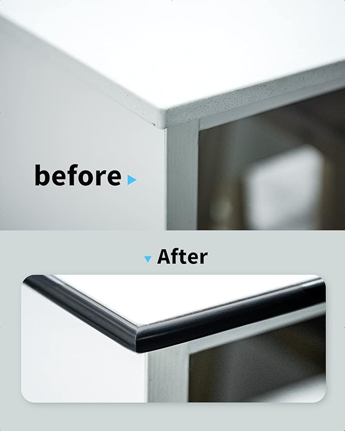 Art3d 10 Ft Peel and Stick Trim for Backsplash Tile Edge, Self-Adhesive Liner for Corner Decor in Black