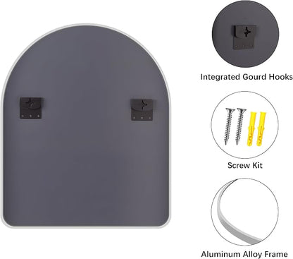 FORBATH Arched Bathroom Mirror 30x36 Inch, Arch Wall Mirror with Silver Aluminum Frame, Arched Mirror for Dresser, Fireplace,Entryway,Home Decor,Hanging or Leaning Against Wall