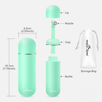 Easy@Home Portable Bidet for Travel: Peri Bottle for Postpartum Care - Handheld Sprayer for Women & Men | 380ml(12.8oz) Large Personal Hygiene Cleaning Bottle | BPA-Free | EPB-01 Green