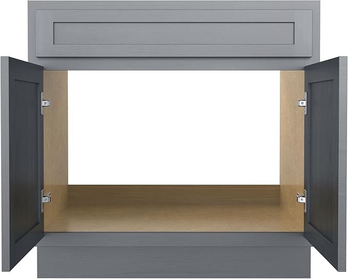 Vanity Art 39 Inch Double Shutter Door Bathroom Vanity Base Cabinet with Soft Closing Shaker Drawer, Strudy Floor Mount Storage Cabinet Organizer for Bedroom, Living Room, Kitchen, VA4039-S
