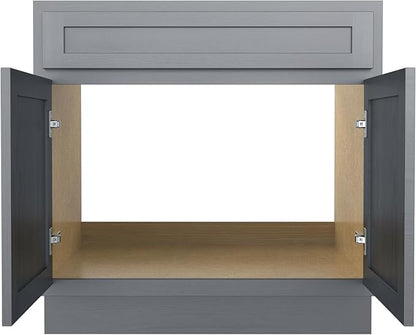 Vanity Art 39 Inch Double Shutter Door Bathroom Vanity Base Cabinet with Soft Closing Shaker Drawer, Strudy Floor Mount Storage Cabinet Organizer for Bedroom, Living Room, Kitchen, VA4039-S