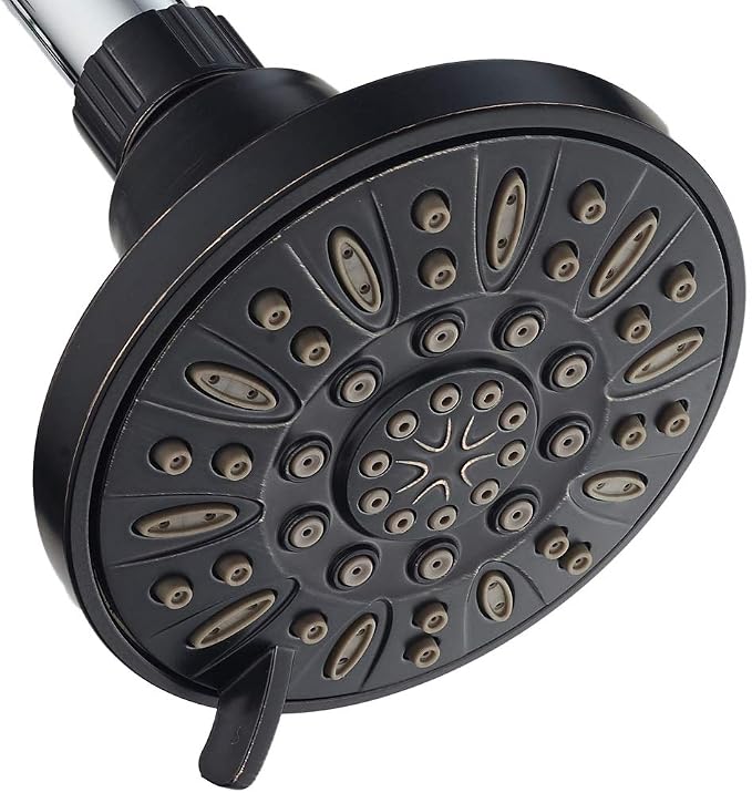 AquaDance for California - Oil Rubbed Bronze High Pressure 6-Setting 4" Shower Head – Angle Adjustable, Anti-Clog Showerhead Jets, Tool Free Install-USA Standard Certified-Top U.S. Brand – 1.8 GPM