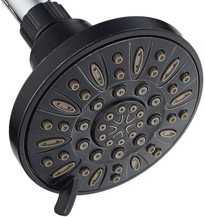 AquaDance for California - Oil Rubbed Bronze High Pressure 6-Setting 4" Shower Head – Angle Adjustable, Anti-Clog Showerhead Jets, Tool Free Install-USA Standard Certified-Top U.S. Brand – 1.8 GPM