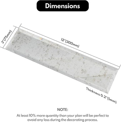 Peel and Stick Light Antique Mirror Tile Subway Mirror Backsplash for Kitchen Bathroom Wall (20 Pcs, 5 SQ.FT.), 3x12 Inch