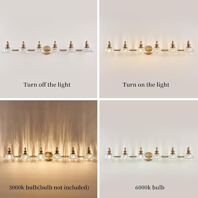 45" Bathroom Light 6 Light Vanity Light Fixtures (Exclude G9 Bulb) Vanity Lights for Bathroom