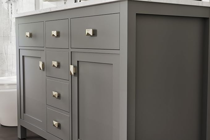 Artemis 48 in. Gray Double Sink Bath Vanity with Engineered Top and Undermount Porcelain Sinks