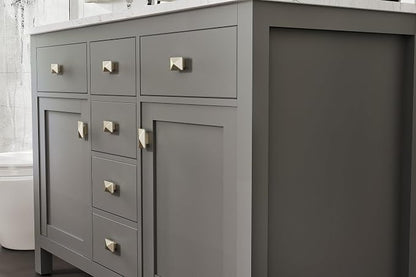 Artemis 48 in. Gray Double Sink Bath Vanity with Engineered Top and Undermount Porcelain Sinks
