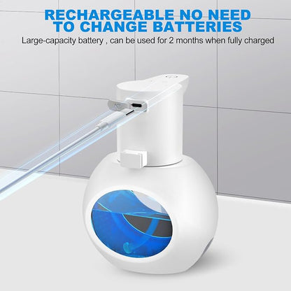 Automatic Foaming Soap Dispenser, 15oz/420ml Smart Hand Soap Dispensers, Touchless Wall Mount with 4-Level Adjustable, Rechargeable Foaming Hand Soap Dispenser for Bathroom Kitchen Office White