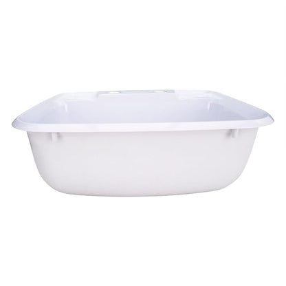RecPro RV White Bathroom Sink with Faucet Single Bowl Plastic Lavatory