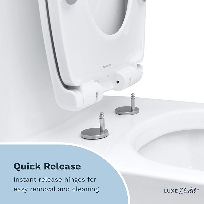 LUXE Bidet NEO 185 Plus Chrome and LUXE Elongated Toilet Seat Bundle