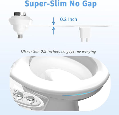Bidet Toilet Attachment,Non-Electric 3 Wash Modes, Adjustable Water Pressure, Cold Water, White