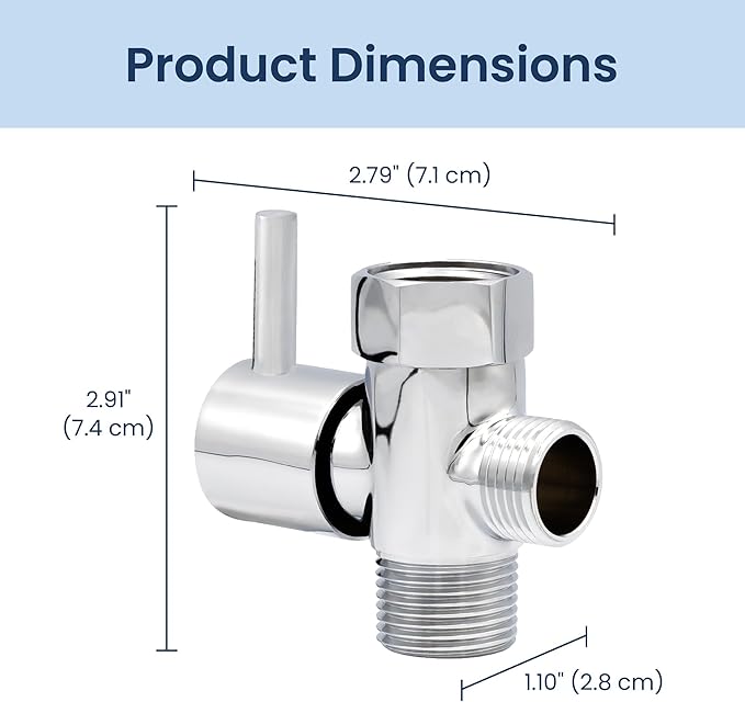 LUXE Bidet 7/8" x 7/8" x 1/2" Shut-Off Valve T-Adapter for Bidets, Only Compatible with NEO Series Bidet Attachments (Original Lever, Chrome Finish)