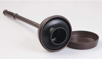 iDesign Kent Plastic Plunger with Cover Set, Bronze | 5.96" x 5.96" x 21.66", For Master, Guest, Kids', Office Bathroom, Cleaning and Storage