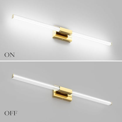 Ralbay Matte Gold 40inch Bathroom Vanity Lights Fixtures Over Mirror 32W Modern LED Modern LED Gold Vanity Light for Bathroom(5500K White Light)
