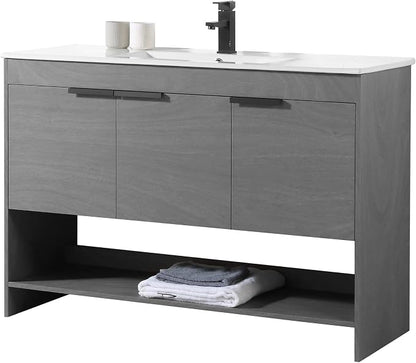 Phoenix 48 Inch Bathroom Vanity with Sink – Modern Design, Soft-Close Doors, Storage Drawers, Durable Build – Perfect Vanity for Small Bathrooms (Full Assembly Required)
