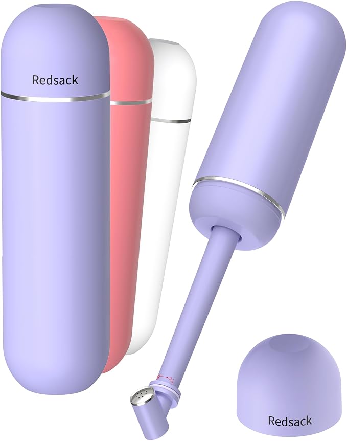 Portable Bidet for Travel & Camping - Manual Squeeze Peri Bottle Handheld | 3 Leak-Proof Seals | BPA-Free | Feminine Hygiene Care | Postpartum | Extendable Sprayer with Nozzle | for Men&Women-Purple