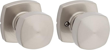 Kwikset Arroyo Knob Interior Passage Door Knob, Handle For Closet and Hallway Doors, Non-Locking Doorknob in Satin Nickel, with Microban Protection