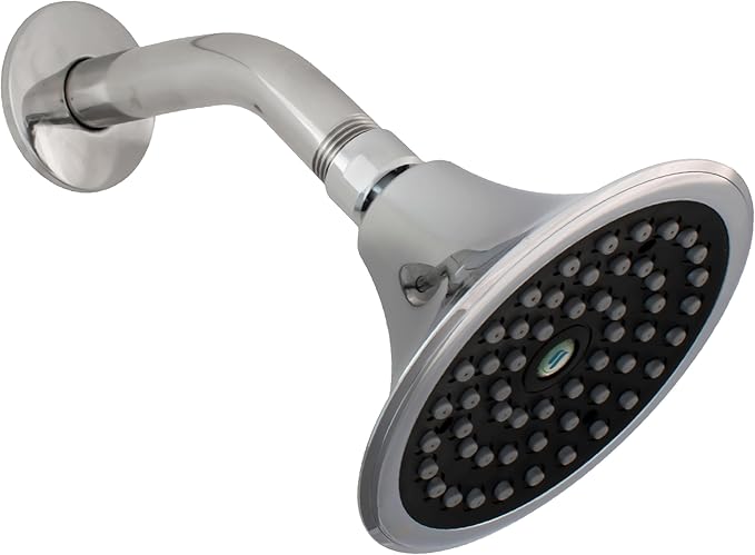 Niagara Conservation 1.5 GPM Sava Fixed-Mount Wide Spray Showerhead with 360 Degree Ball Joint Swivel, Adjustable Angle, Chrome Finish