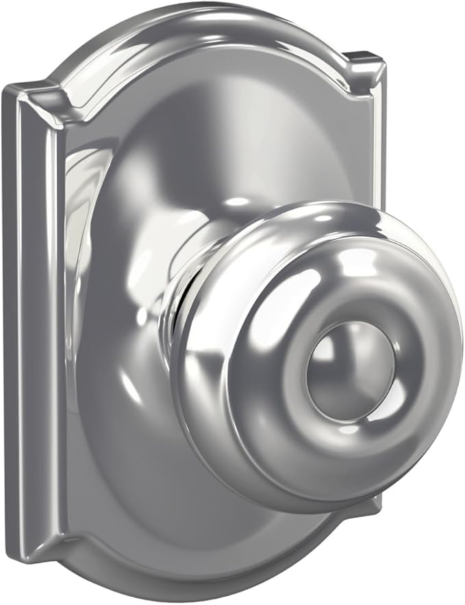 SCHLAGE F10 GEO 625 CAM Camelot Collection Georgian Passage Knob, Bright Chrome