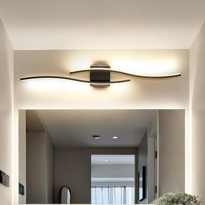Black Vanity Lighting 31 Inch 18W Metal Linear Wall Mounted Lamp Fixtures Modern Wall Sconce Bathroom Bedroom Wall Lighting for Mirror 4000K…