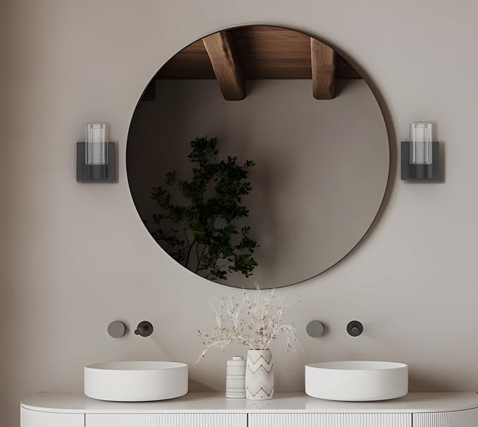 Alice Modern 1-Light Wall Sconce Light Fixture, Integrated Led and Premium Bubble Glass, for Kitchen Island, Hallway, Entryway, Passway, Dining Room, Bedroom, Balcony Living Room (Black)