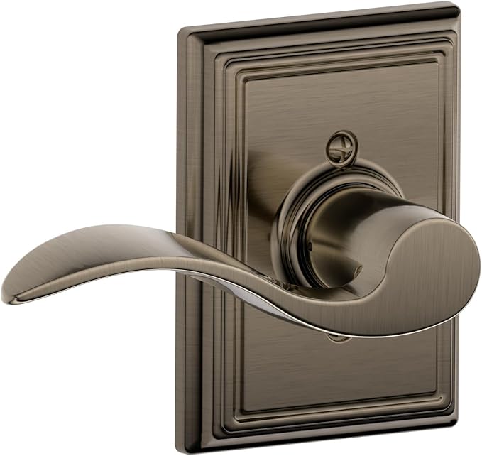 SCHLAGE Accent Lever with Addison Trim Non-Turning Lock in Antique Pewter - Right Handed - F170 ACC 620 ADD RH