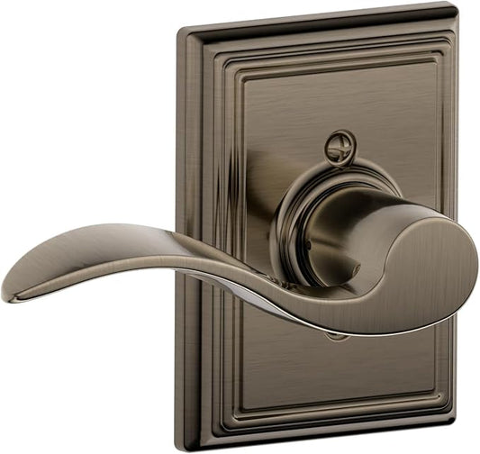 SCHLAGE Accent Lever with Addison Trim Non-Turning Lock in Antique Pewter - Right Handed - F170 ACC 620 ADD RH
