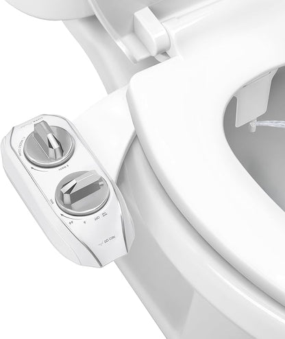 LUXE Bidet NEO 120 Plus - Single Nozzle, Non-Electric Bidet Attachment for Toilet Seat, Patented Slide-In Install, 360° Self-Clean, EZ-Lift to Clean, Rear Wash (Chrome)