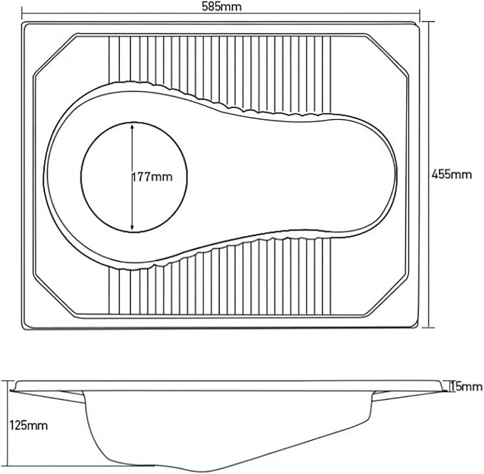 Stainless Steel Large-Bore Dry Toilet, Rural Toilet Squat Pit Renovation, Bathroom Squat Toilet, Flush-Free,