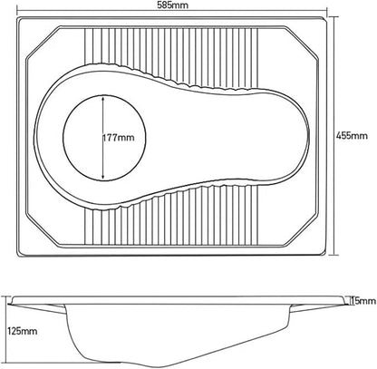 Stainless Steel Large-Bore Dry Toilet, Rural Toilet Squat Pit Renovation, Bathroom Squat Toilet, Flush-Free,