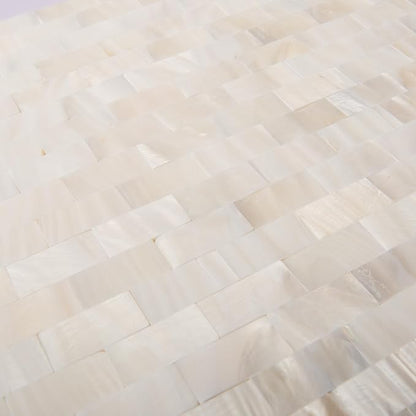 Art3d 6-Pack Peel and Stick Mother of Pearl Shell Tile for Kitchen Backsplashes, 12" x 12" White Brick