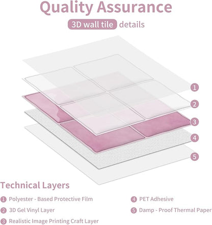 Blush Pink 4 Sheets 6x6 Inch Peel and Stick Subway Tile Backsplash, Self Adhesive Wall Tiles for Kitchen Bathroom, Thick Waterproof Heat Resistant, Easy Install No Grout, Renter Friendly