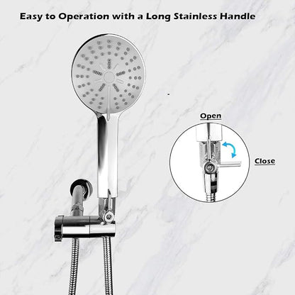 Showerhead Shut Off Valve with Stainless Handle, 304 Stainless Steel Mini Ball Valve(1/2" Female X Male) NPT Thread, Water Flow Control Valve Regulator Chrome, Shower Head Flow Control Valve
