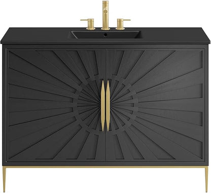 Modway Awaken Bathroom Vanity Cabinet, 48", Black Black