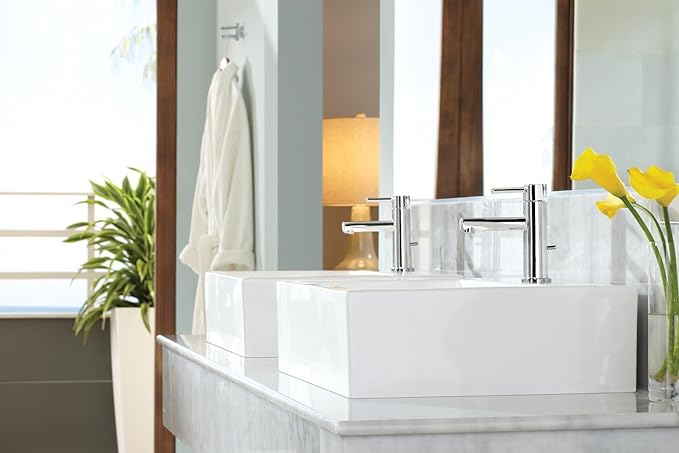 Moen Align Chrome One-Handle Modern Bathroom Faucet with Drain Assembly and Optional Deckplate, 6190
