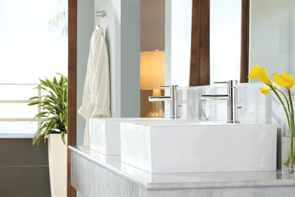 Moen Align Chrome One-Handle Modern Bathroom Faucet with Drain Assembly and Optional Deckplate, 6190