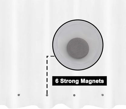 Barossa Design Frosted Shower Curtain Liner with 6 Magnets - Waterproof PEVA Shower Liner for Bath Tub, 72" x 72" Standard Size, PVC Free, Metal Grommets - Frost, 72x72