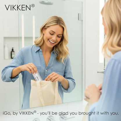 VIKKEN® Portable Travel Bidet USB-Type C Rechargeable Electric Mobile Handheld Ultra Strong Water Spray Personal Hygiene Self Care for Women & Men, iGo-X 250ml White