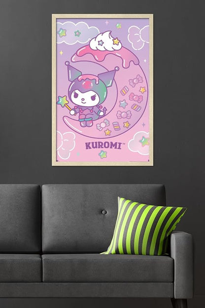 Hello Kitty and Friends: 24 Dreamland - Kuromi Wall Poster, 34L" x 22.4W", Blonde Framed Version