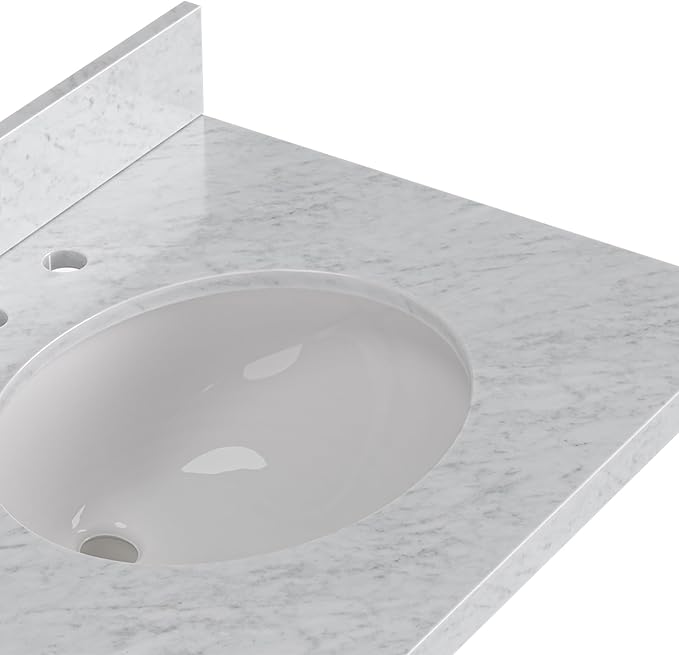 ARIEL Cambridge 72-inch Bathroom Vanity with Sink,Solid Wood, 1.5-inch Italian Carrara Marble Countertop, Double Oval Porcelain Sink, 4 Soft Closing Doors, 6 Dovetail Drawers, Vintage Green
