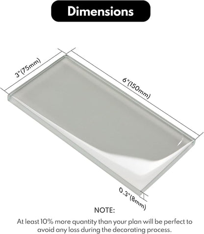 Warm Grey Glass Subway Tile, Glass for Bathroom Kitchen Shower Backsplash Wall, 3 x 6 Inches, 4 Sq.Ft.