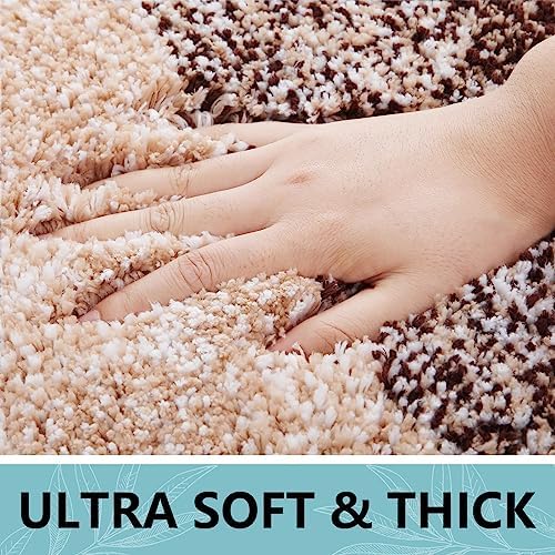 Arotive Microfiber Bathroom Rugs, Shaggy Soft Absorbent Bath Rug, 47x20