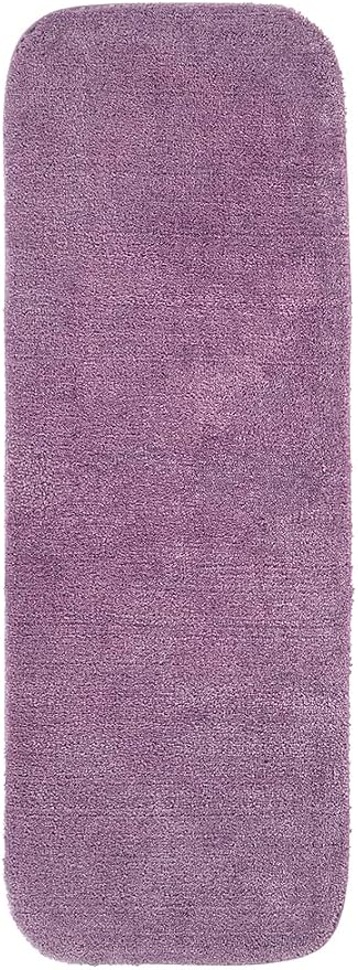 Garland Rug Traditional Nylon Washable Purple 2 Bath Rugs (21" X 34", 22" X 60") - Soft, Absorbent, and Stylish for Your Bathroom