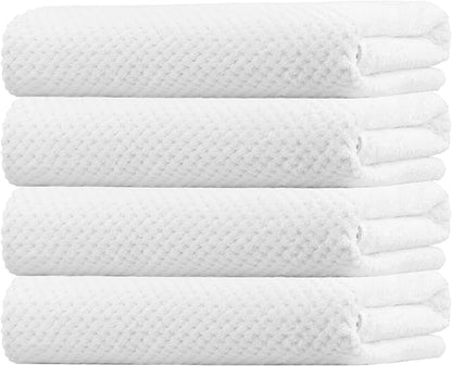 HOMEXCEL 4PK Bath Towel Set, 30x60 in, Absorbent Large Towels for Bathroom | Ultra Soft, Lightweight, Quick Dry Towels for Pool, Beach, Swim, Yoga, SPA, White