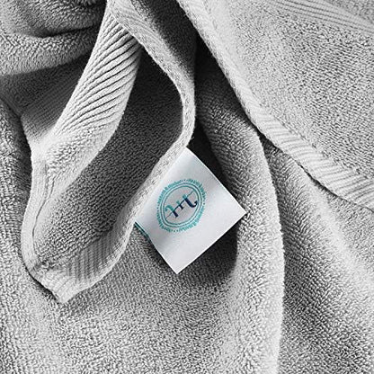 Hearth & Harbor Bath Towels for Bathroom - 100% Ring Spun Cotton Luxury Bathroom Towels - Ultra Soft & Highly Absorbent, Bath Towels Set of 10 - Silver Gray